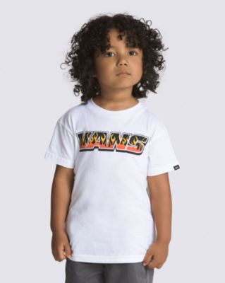 Vans Little Kids Up In Flames T-shirt(white)