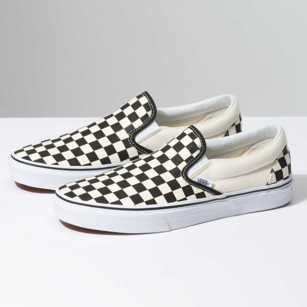 Vans Slip-On Stacked Checkerboard Skate Shoe - Black / White size 8 ...
