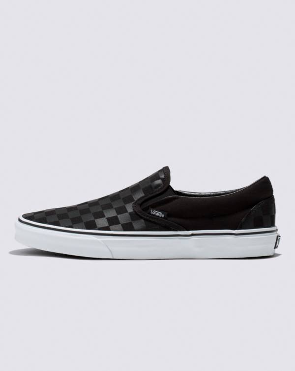 Classic Slip-On Checkerboard Shoe in black.