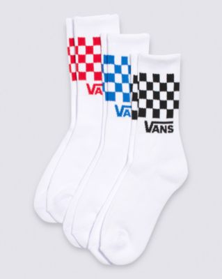 Vans Kids Check Crew 3-pack Sock(true Red/true Blue)