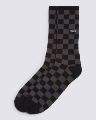 Vans Checkerboard Crew Socks (1 Pair) (black/charcoal) Men Grey