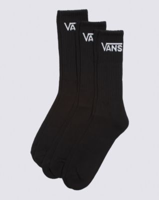 Vans Classic Crew Socks (3 Pairs) (black) Unisex Black