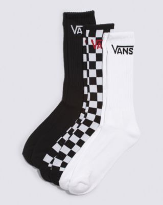Vans Classic Crew Socks (3 Pairs) (black/white) Men Black