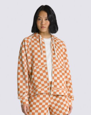 Vans Flying V Cocoon French Terry Full Zip Hoodie(sunbaked Checkerboard)