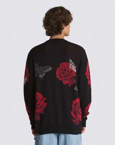 Composite Rose Jacquard Cardigan Sweater