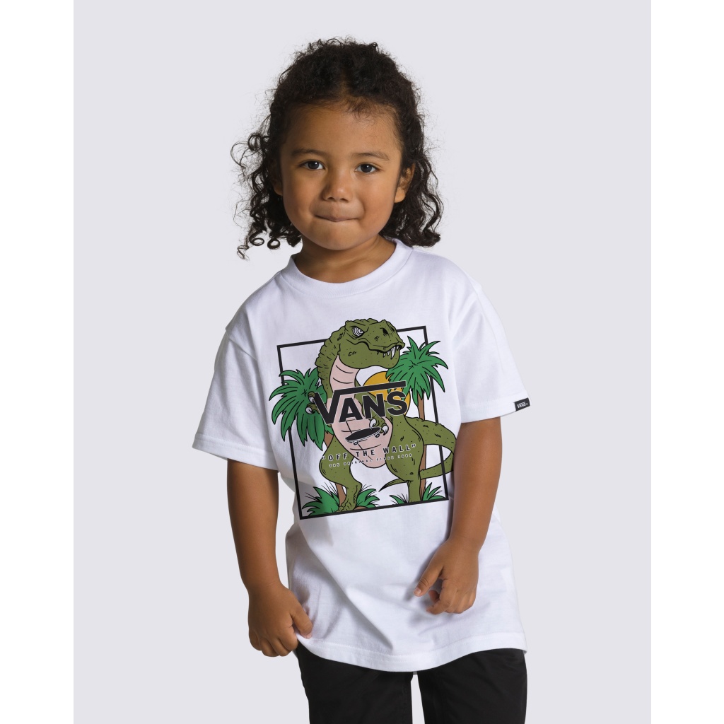 Vans Kids Print Box T-Shirt (Toddler) (White/Bluestone) Boy's