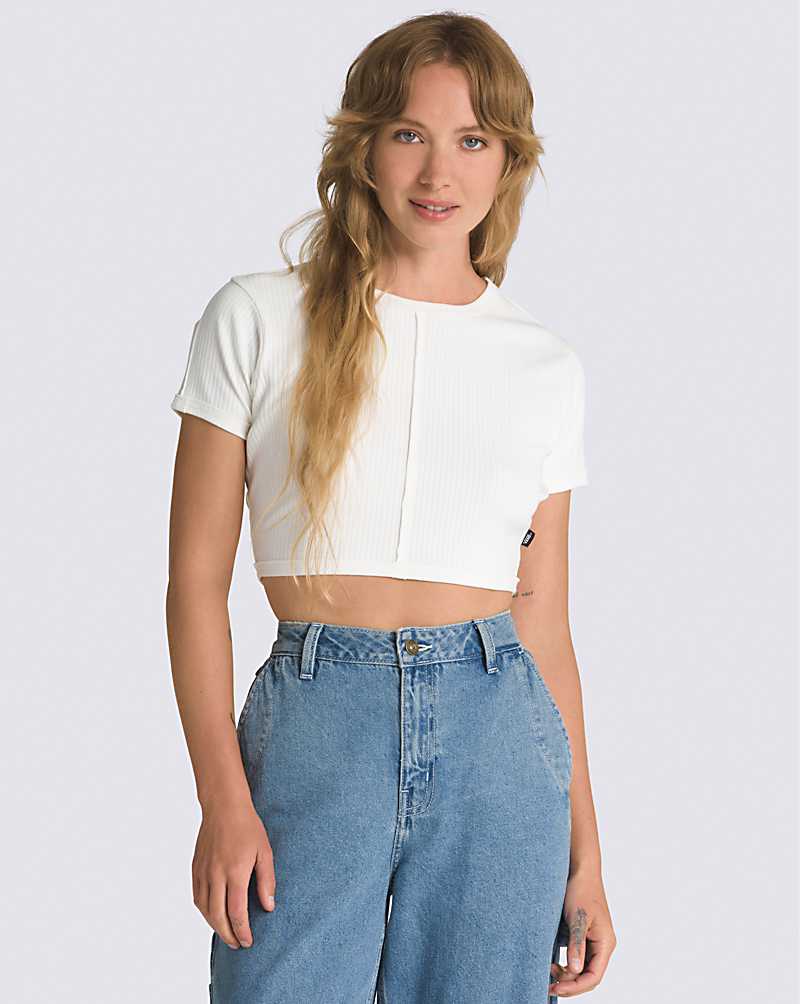 Birch Ribbed Fitted Crop Top