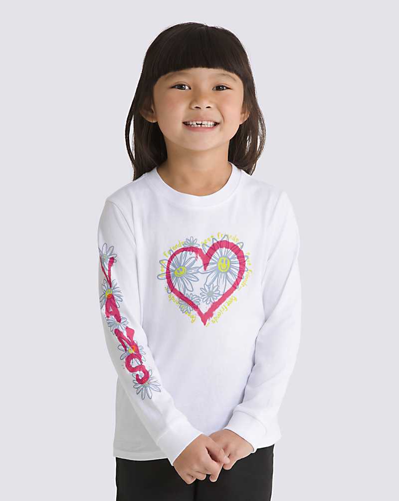 Little Kids Daisy Hearts Long Sleeve T-Shirt