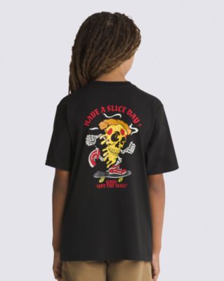 Vans Kids Pizza Skull T-shirt(black)