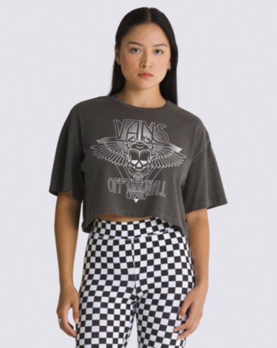 Fashion womens vans fun cropped long sleeve tee