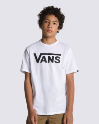 Vans Kids Classic T-shirt (8-14 Lat) (white/black) Boys Bia?y