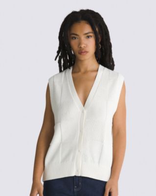 Vans Avenue Sweater Vest (marshmallow) Women White, Size L