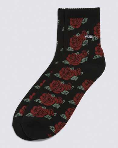 Rose Floral Half Crew Sock