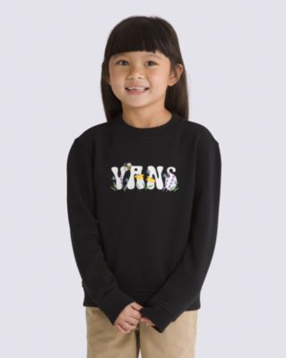 Vans Little Kids Buzz Crew Fleece Sweatshirt(black)