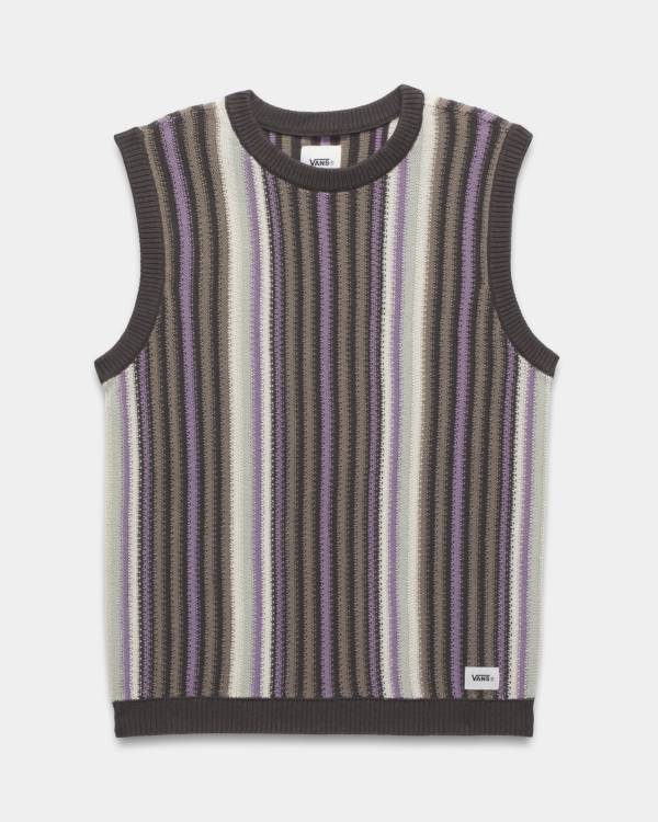 Premium Striped Sweater Vest in multi. 