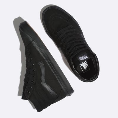 black vans all black