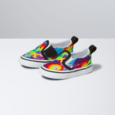 van tie dye slip ons