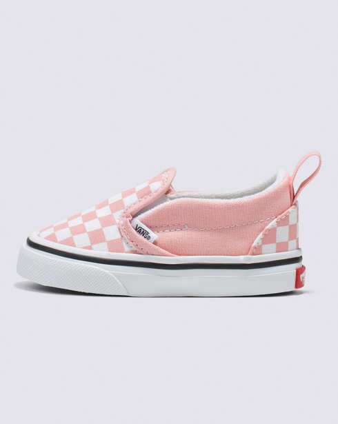 Vans Toddler Checkerboard Slip-On V Shoe (Powder Pink/True White)
