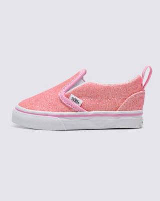 Vans Toddler Slip-on V Glitter Shoe(pink)
