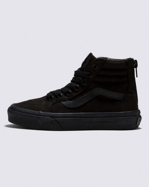 Vans Kids Sk8-Hi Zip Shoe (Black/Black)
