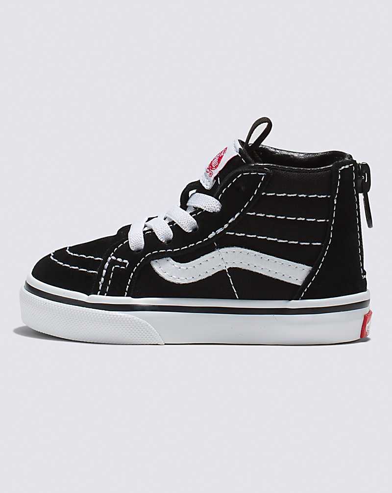 | Vans Black/White Toddler Shoes Sk8-Hi Zip