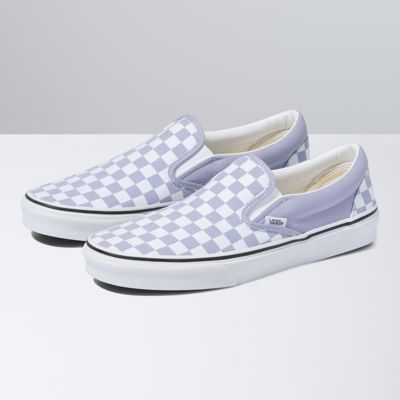 grey and white checkerboard vans