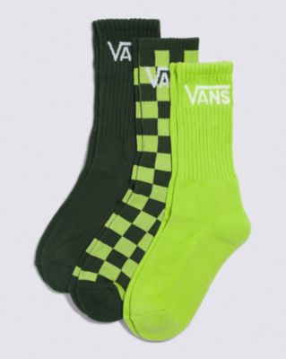 Kids Classic Crew Sock 3-Pack(Mountain View/Lime Green)