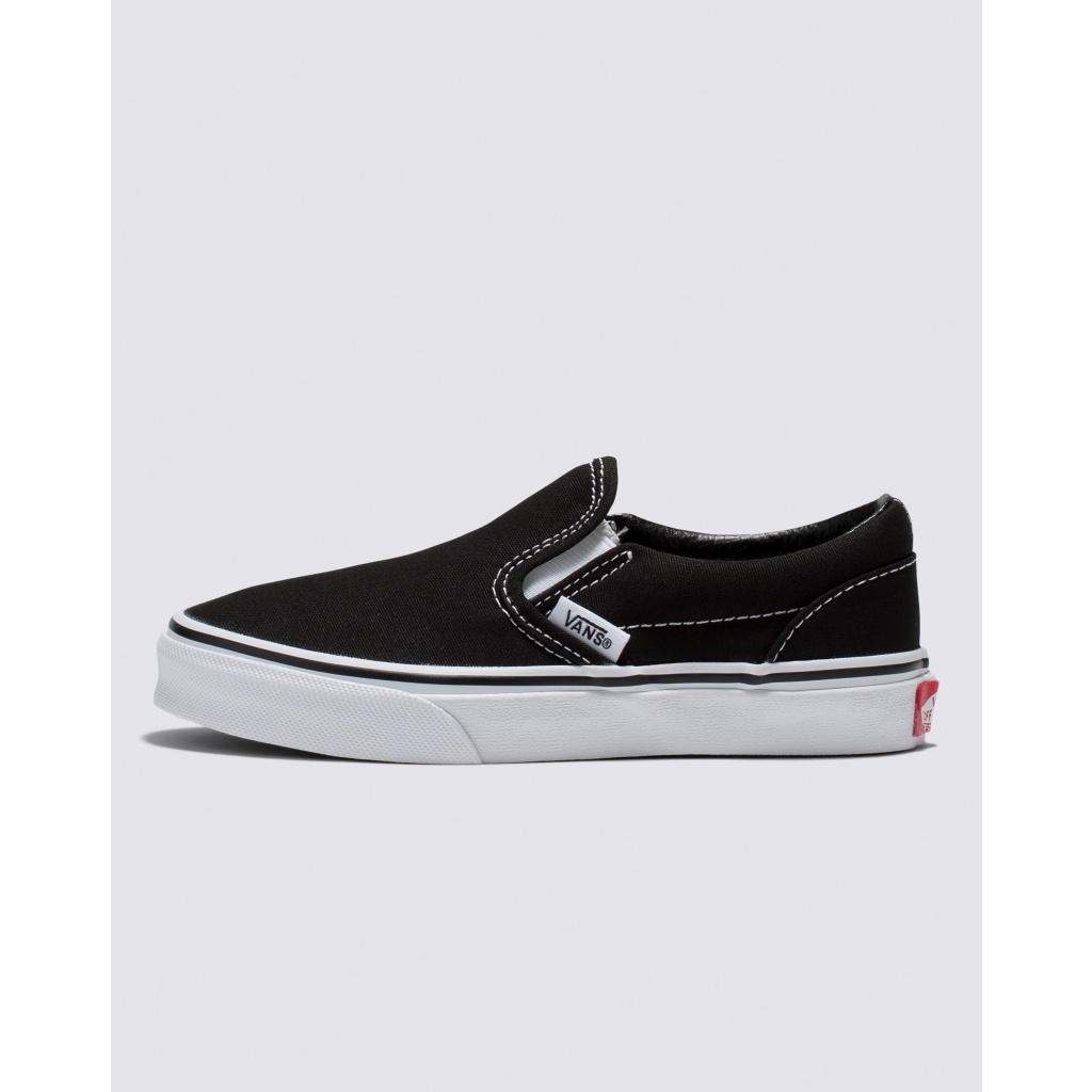 Kids Classic Slip-On Black/True White Shoes - Vans