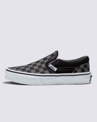 Vans Kids Classic Slip-on Checkerboard Shoe(black/pewter)