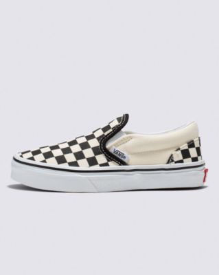 Vans Kids Classic Slip-on Checkerboard Shoe(black/white)