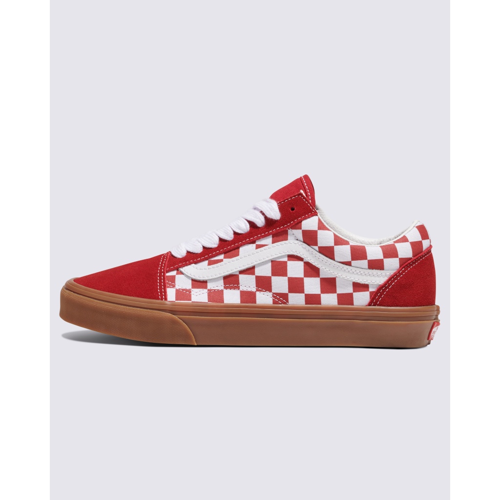 Old Skool Checkerboard Shoe in Fat Lace Checker Red Vans