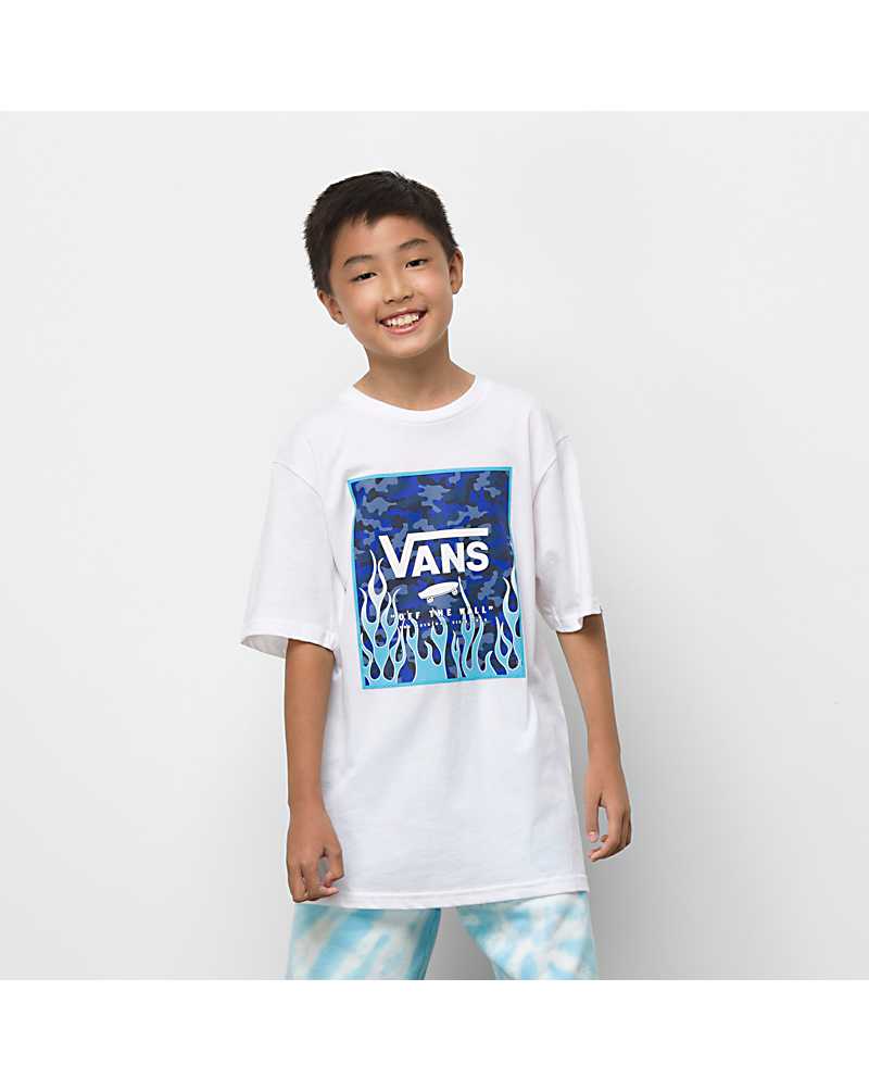 Vans | Kids Print Box White/Camo Flame T-Shirt