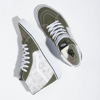 vans army green shoes