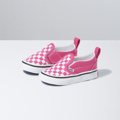 toddler checkerboard vans pink