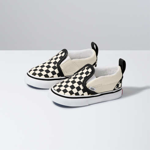 Vans Toddler Checkerboard Slip-On V (Black/White)
