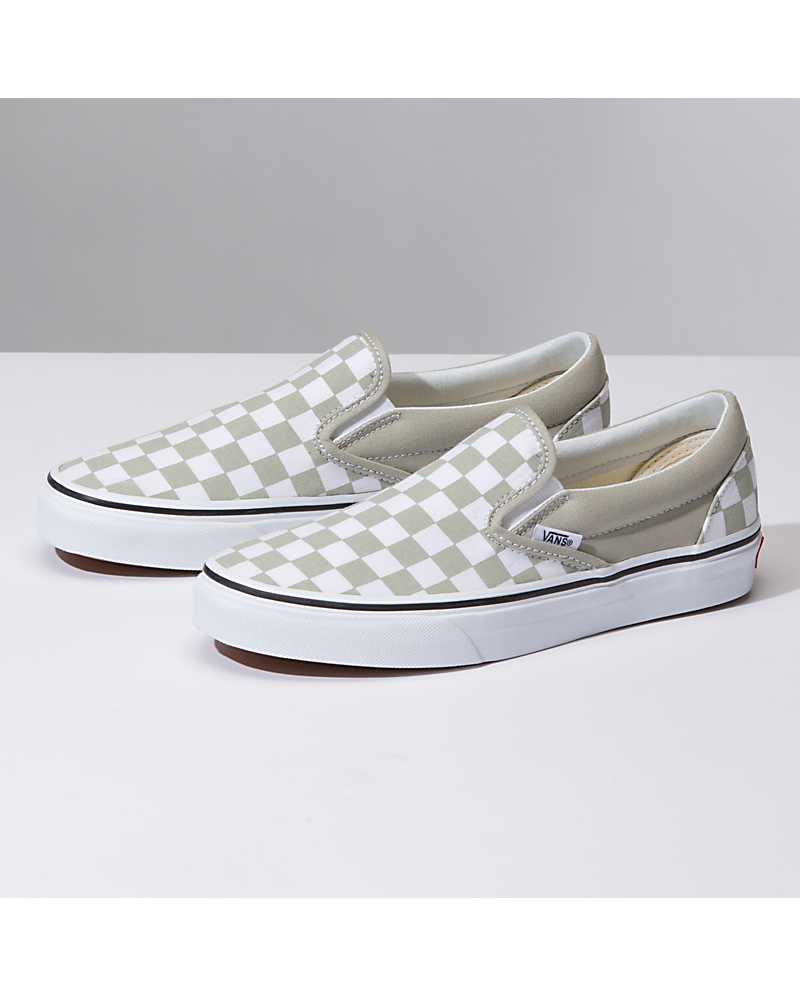 Vans | Classic Checkerboard Slip-On Desert Sage/True White Shoe