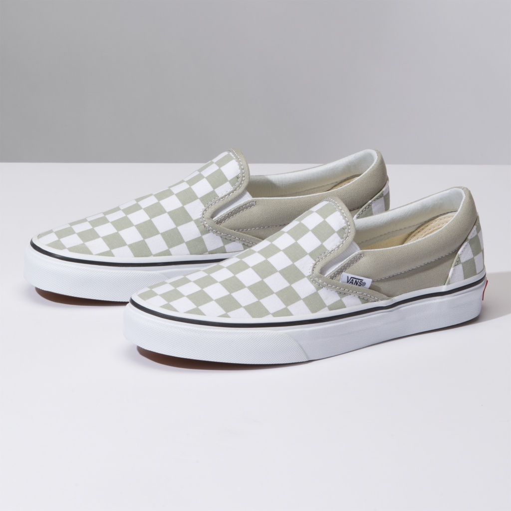 VANS Checkerboard Classic Slip-On Ochre & True White Shoes