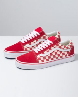 Primary Check Old Skool Shoe(Red/White)