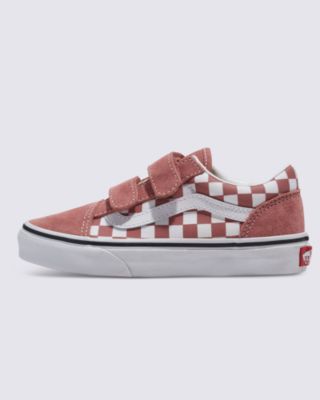 Vans Kinder Old Skool V Checkerboard Schuhe (4-8 Jahre) (color Theory Checkerboard Withered Rose) Kinder Rosa