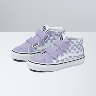 light purple checkerboard vans