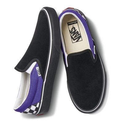 dark purple slip on vans