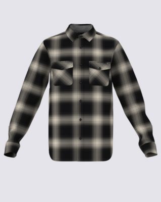 Monterey Flannel Long Sleeve Buttondown Shirt(Black/Oatmeal)