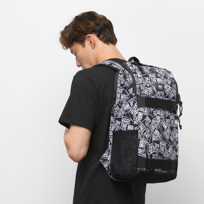 vans obstacle skate backpack in black ripstop