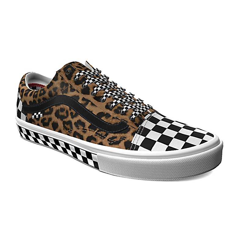 Customs Leopard Checkerboard Skate Old Skool