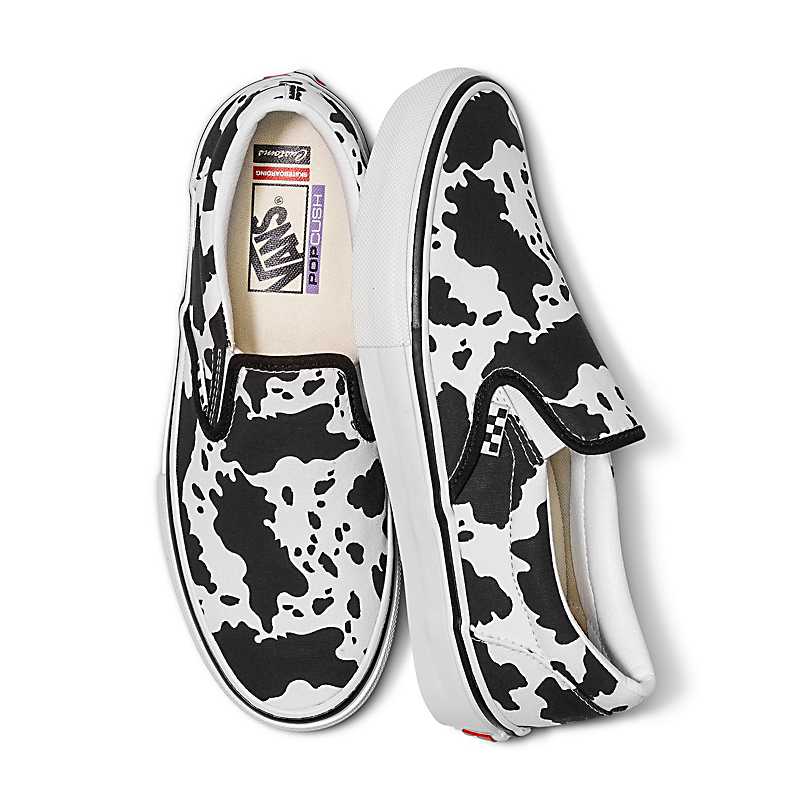 Customs Cow Print Skate Slip-On