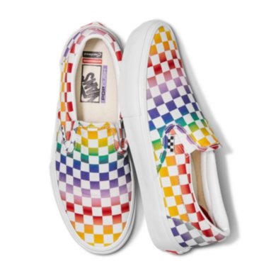 Customs Rainbow Checkerboard Skate Slip-On