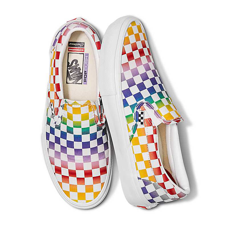 Customs Rainbow Checkerboard Skate Slip-On