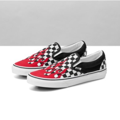 Customs Red Flame Checkerboard Slip-On
