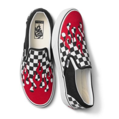 Customs Red Flame Checkerboard Slip-On