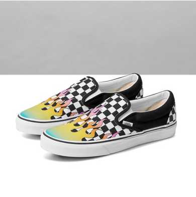 Customs Flame Checkerboard Slip-On